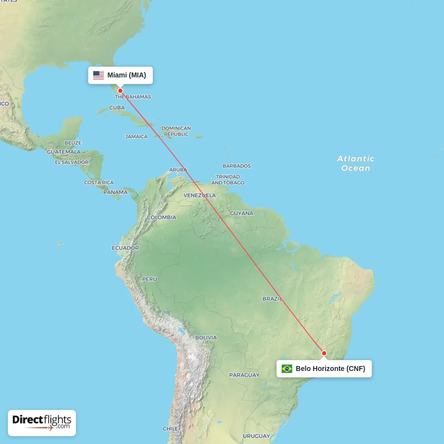 CNF - MIA route map