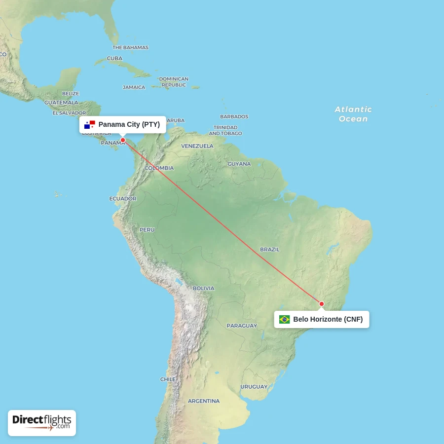 CNF - PTY route map