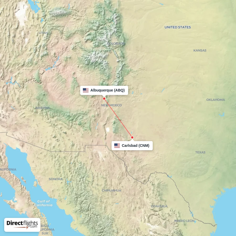 CNM - ABQ route map