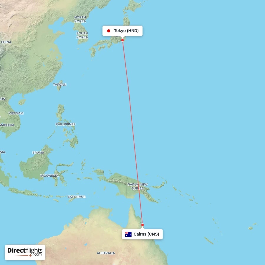 CNS - HND route map