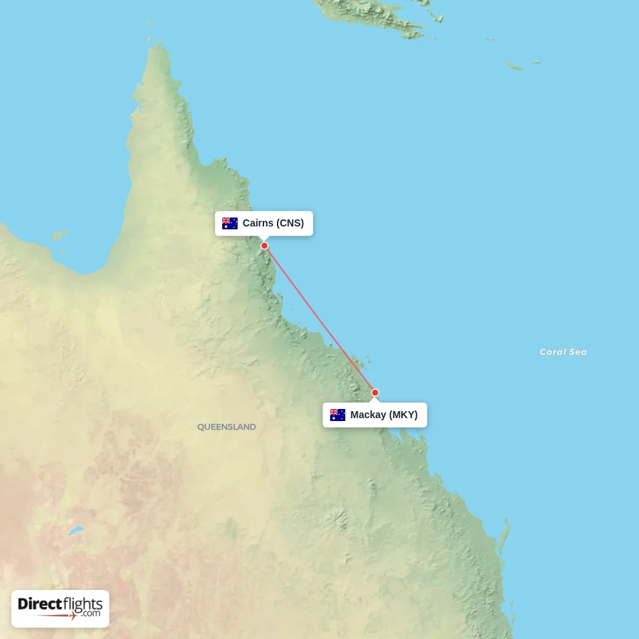 CNS - MKY route map