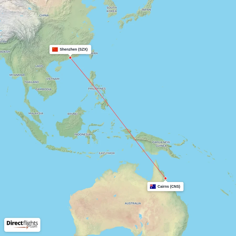 CNS - SZX route map