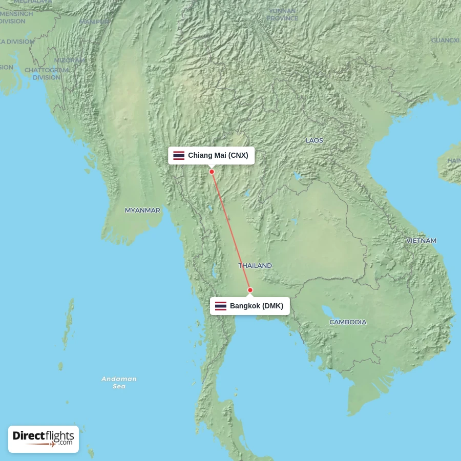 CNX - DMK route map