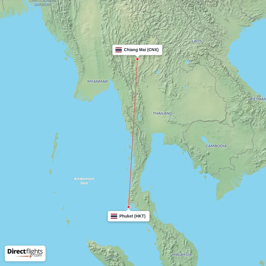 CNX - HKT route map