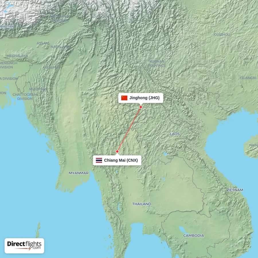 CNX - JHG route map
