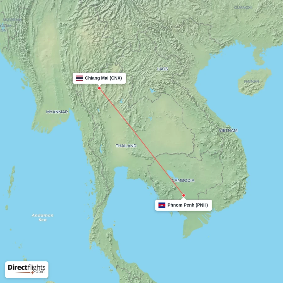 CNX - PNH route map