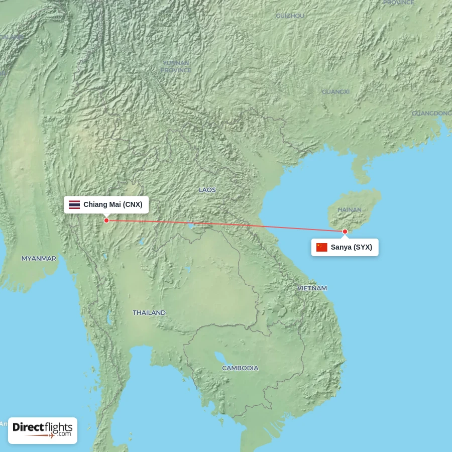 CNX - SYX route map