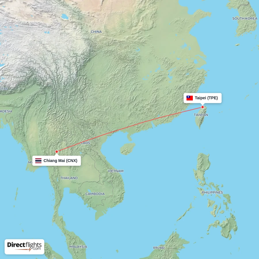 CNX - TPE route map