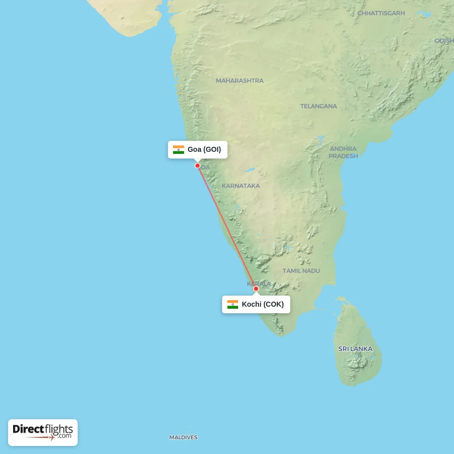 COK - GOI route map