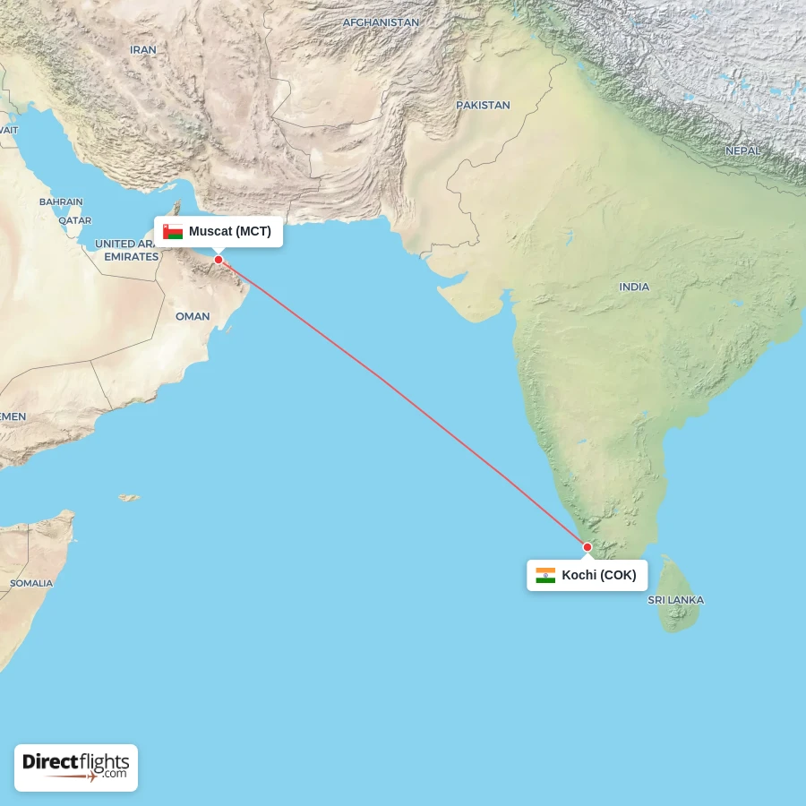 COK - MCT route map