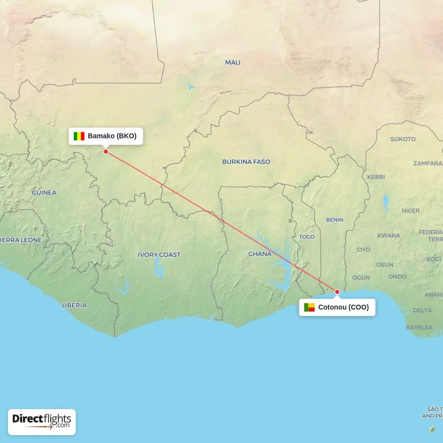 COO - BKO route map