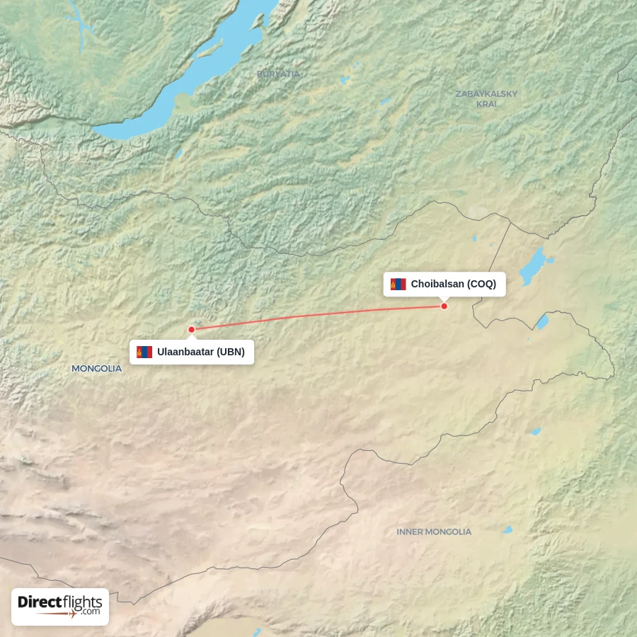 COQ - UBN route map