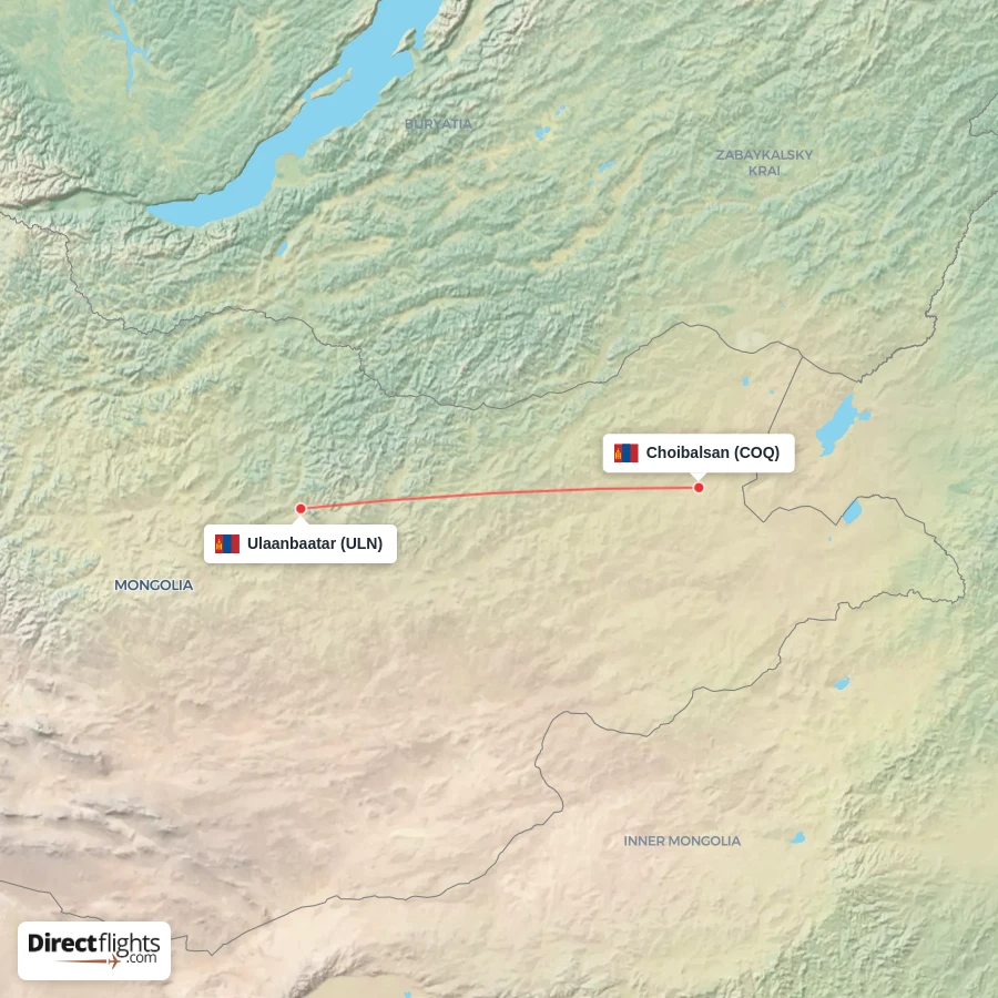 COQ - ULN route map