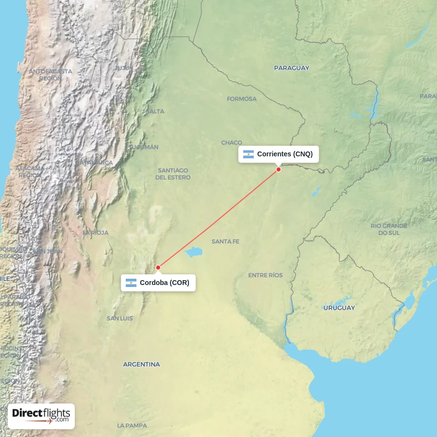 COR - CNQ route map