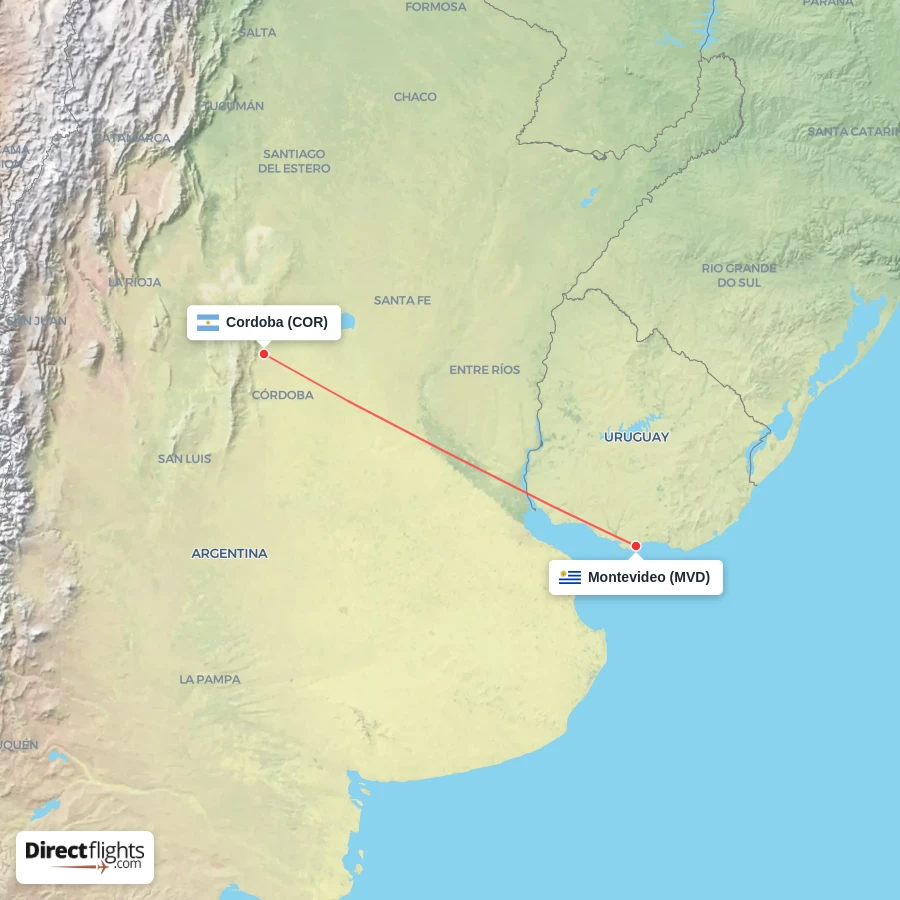 COR - MVD route map