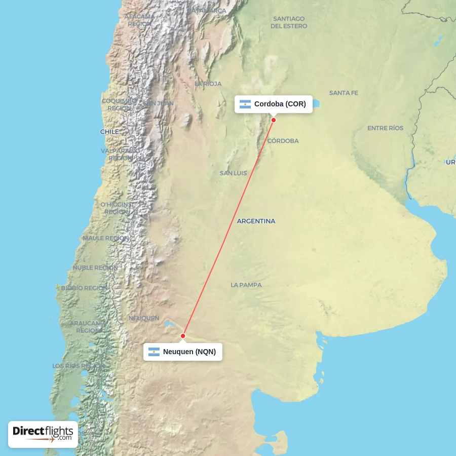 COR - NQN route map