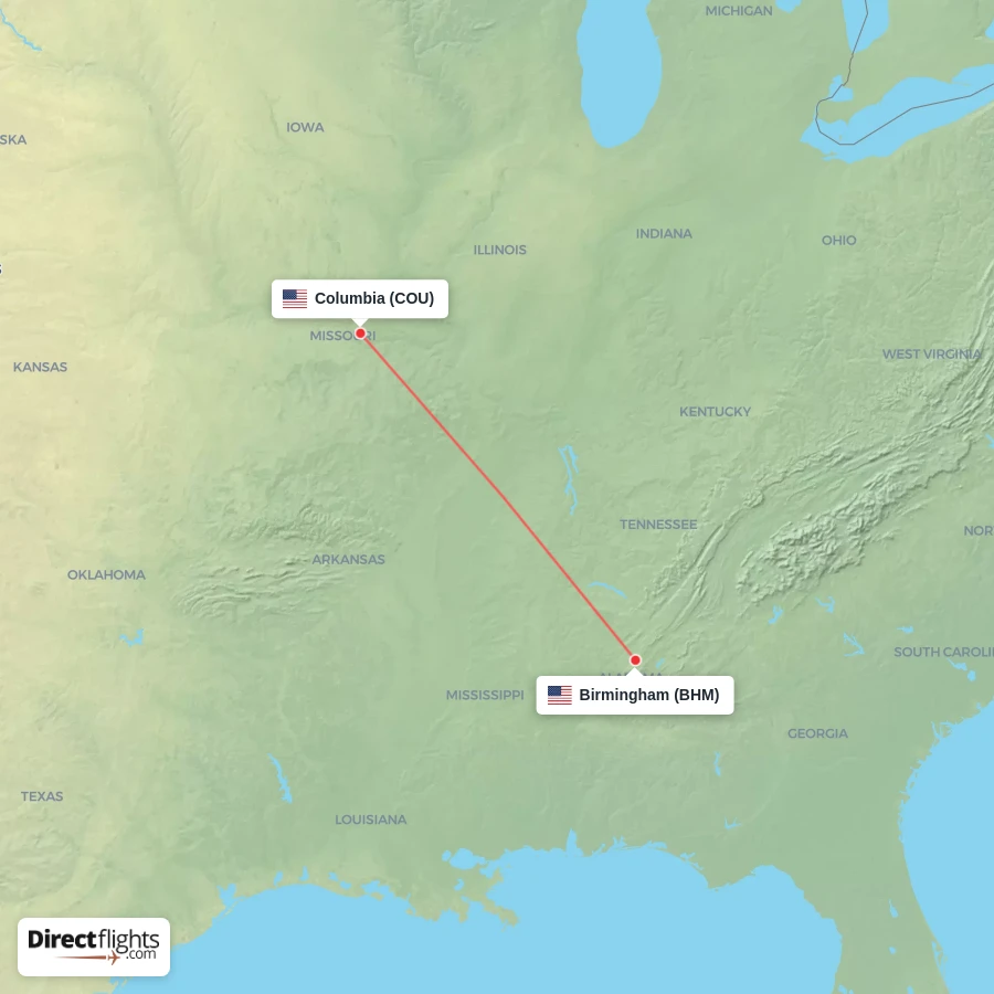 COU - BHM route map