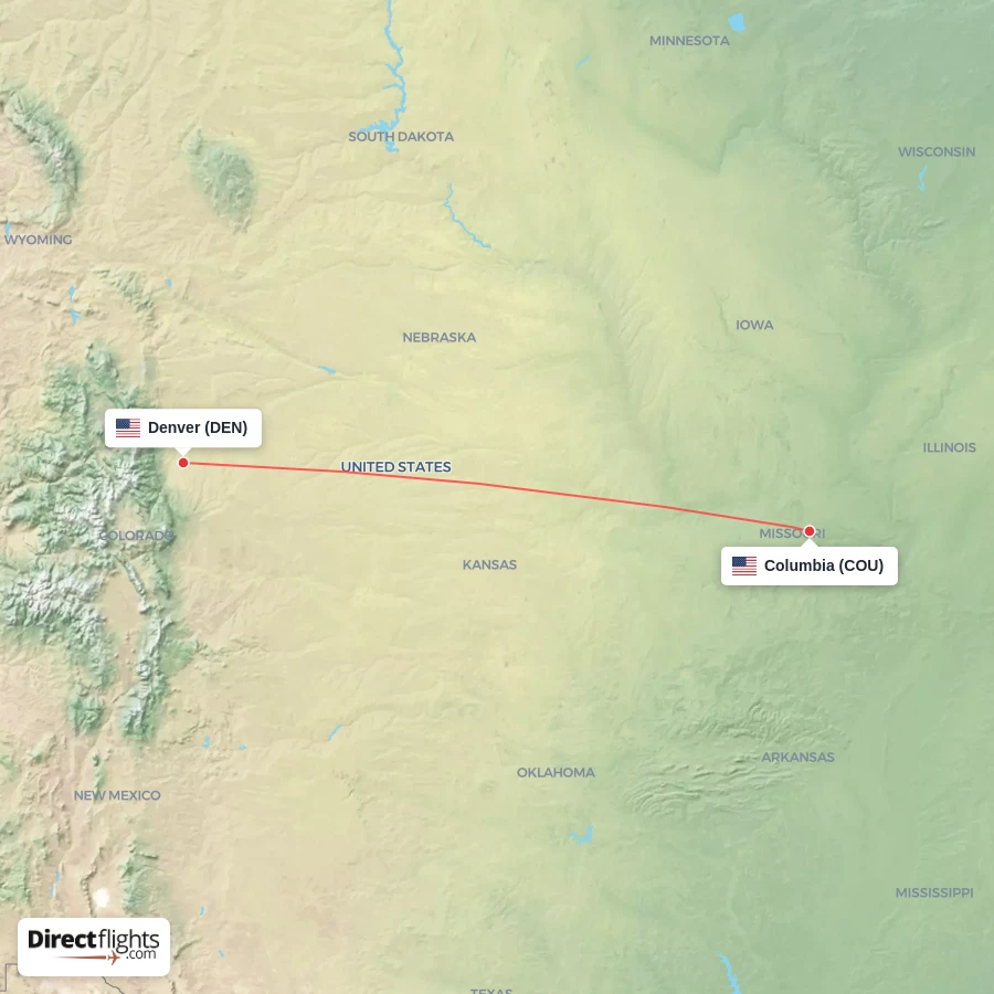 COU - DEN route map