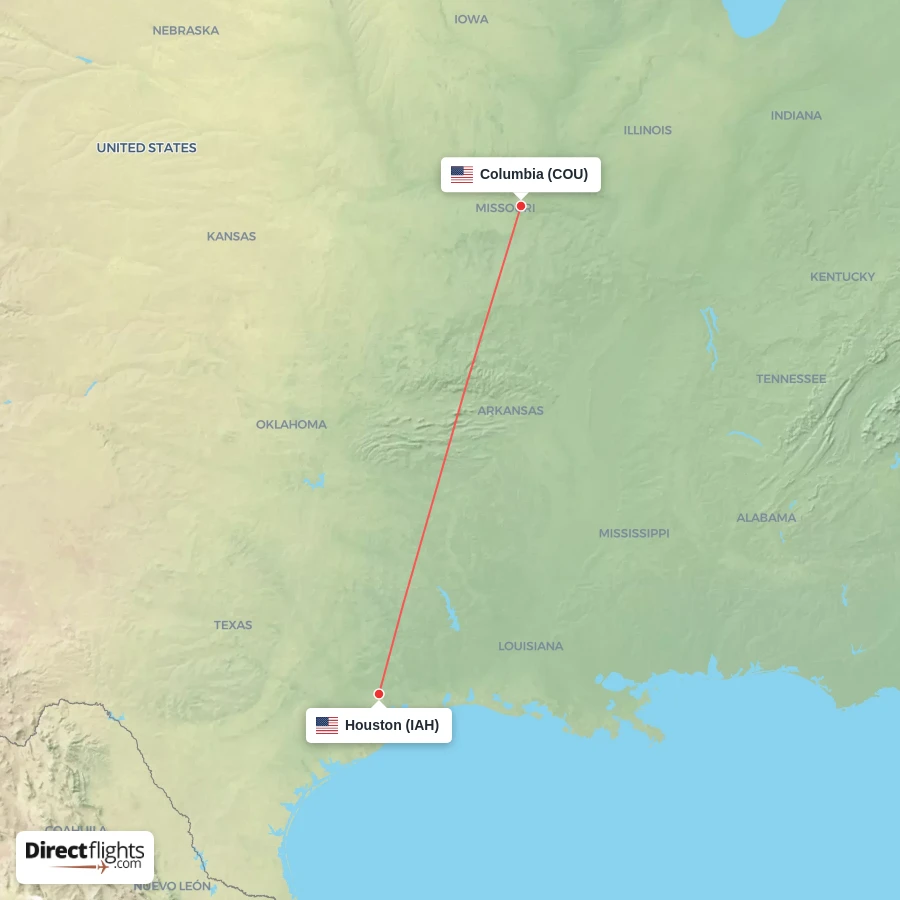 COU - IAH route map