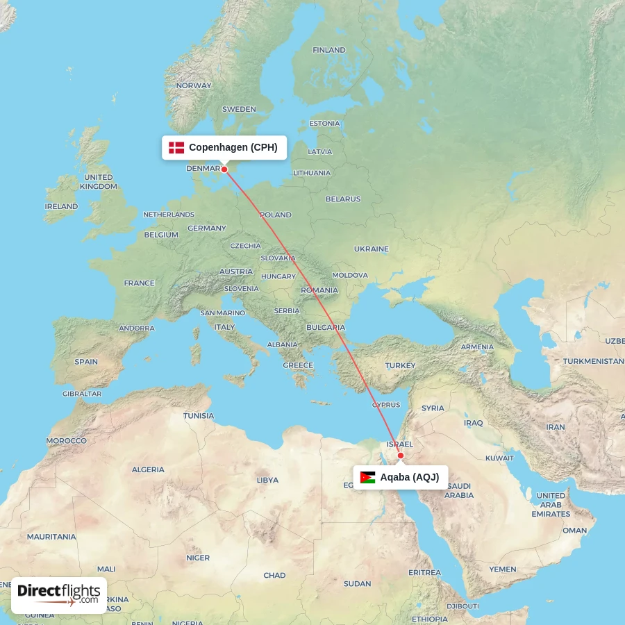 CPH - AQJ route map
