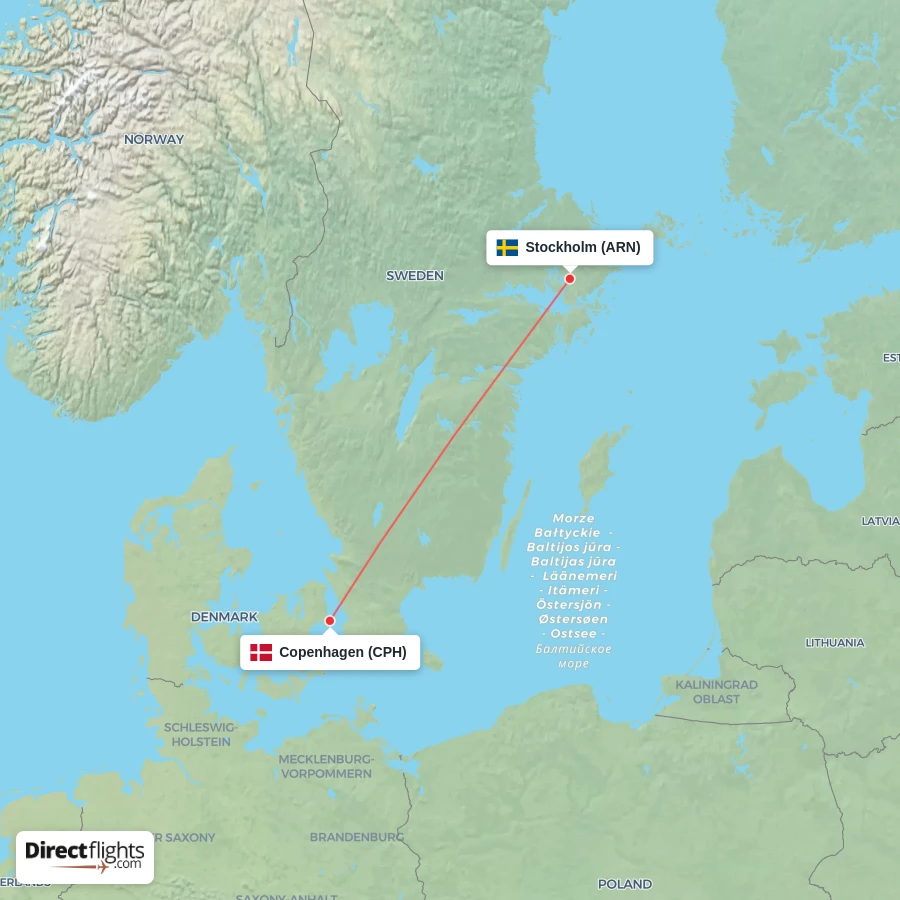 CPH - ARN route map