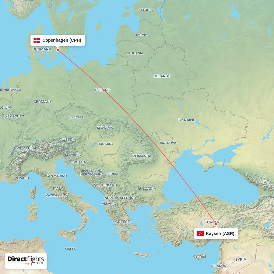 CPH - ASR route map