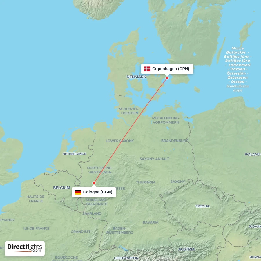 CPH - CGN route map