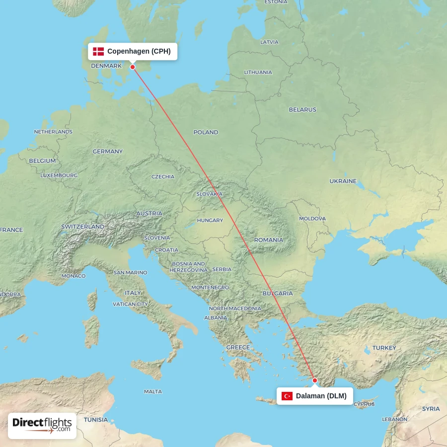 CPH - DLM route map