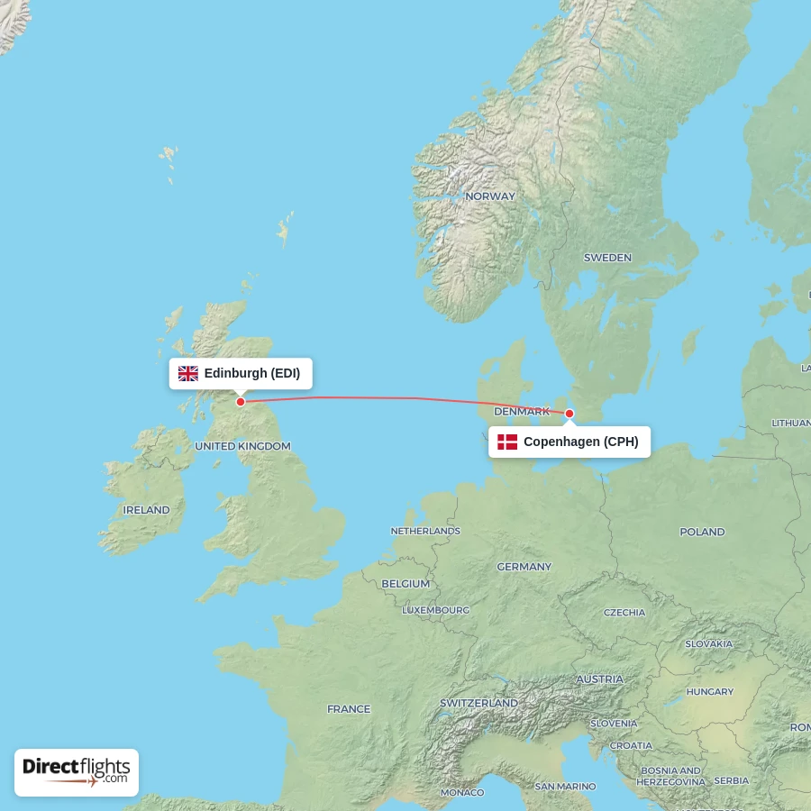 CPH - EDI route map