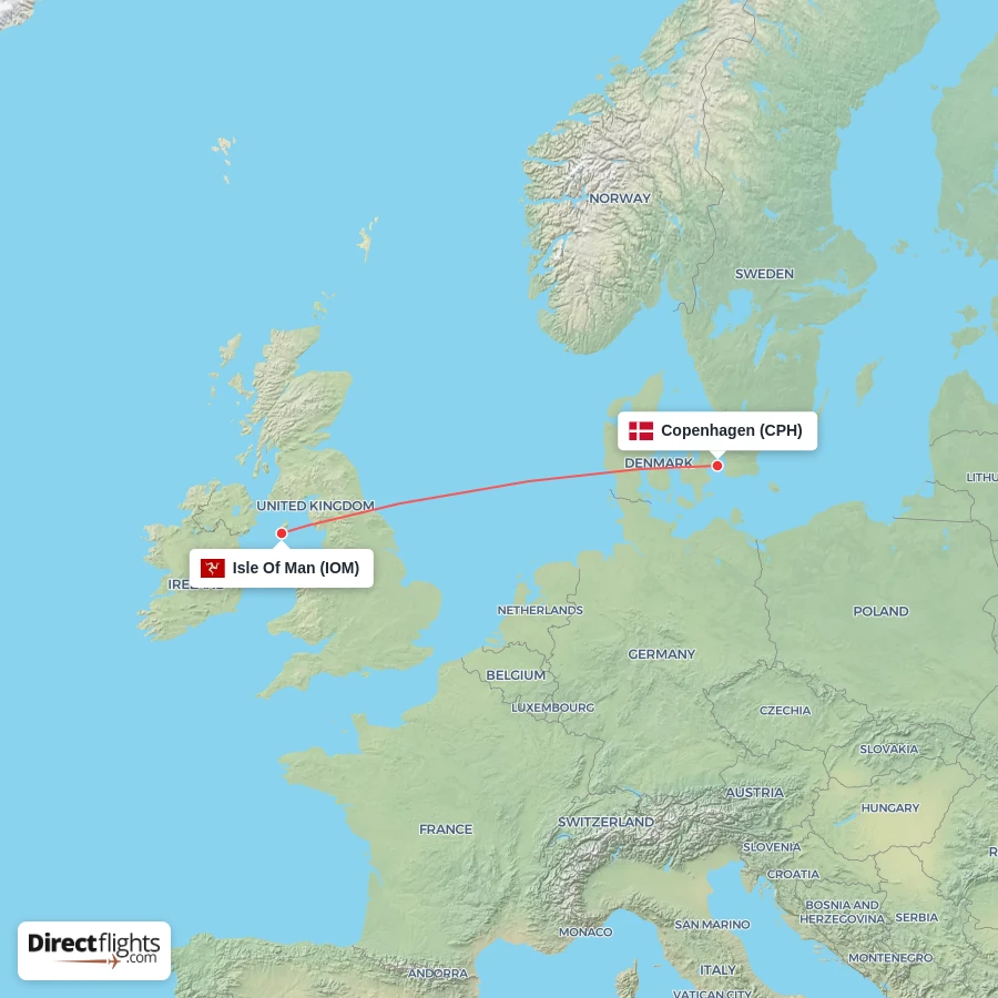 CPH - IOM route map