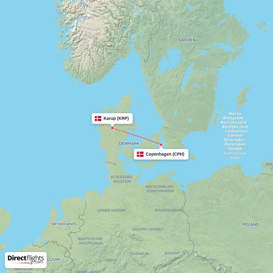 CPH - KRP route map