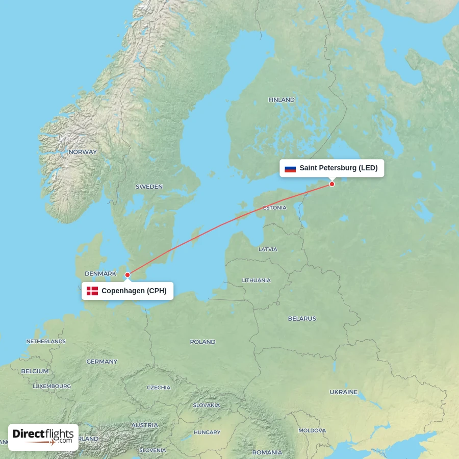 CPH - LED route map