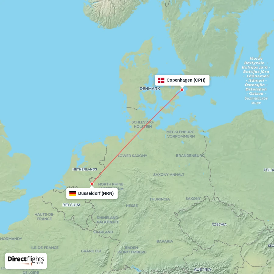 CPH - NRN route map