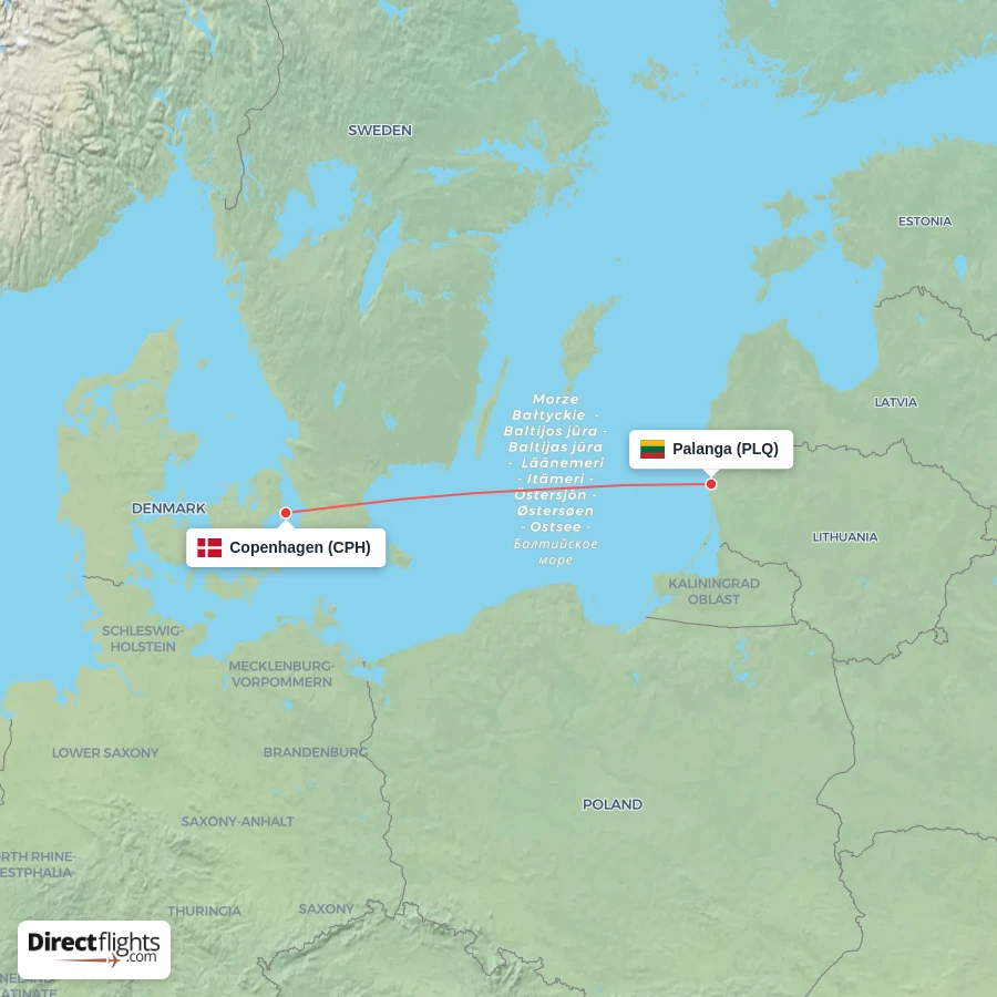 CPH - PLQ route map