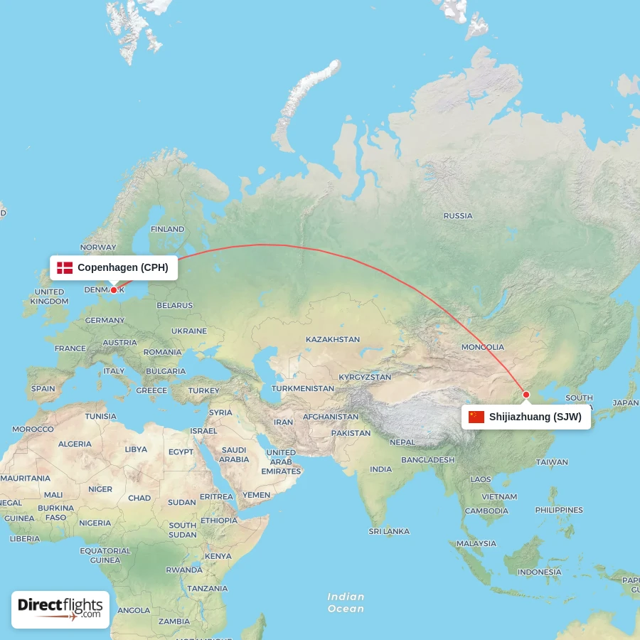 CPH - SJW route map