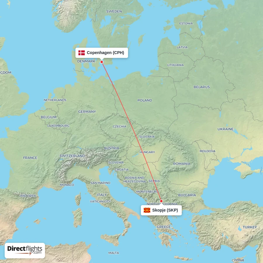 CPH - SKP route map