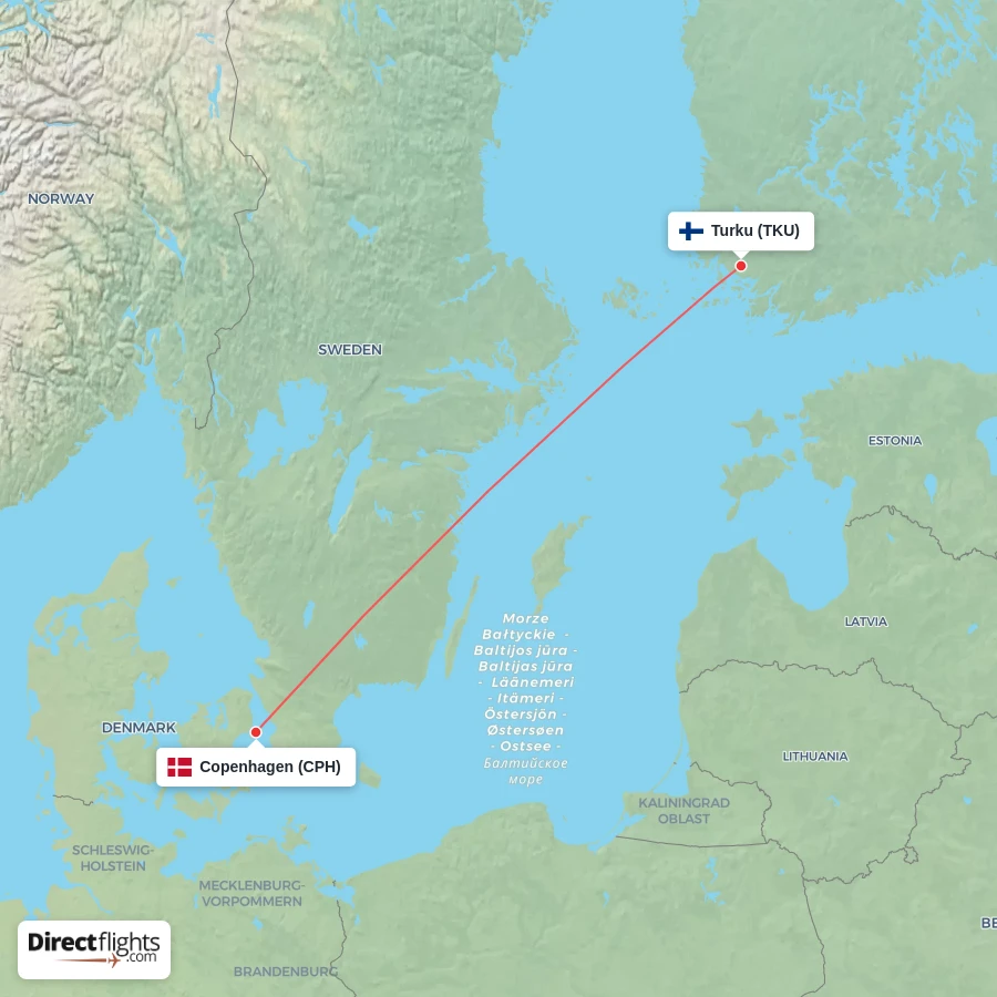 CPH - TKU route map