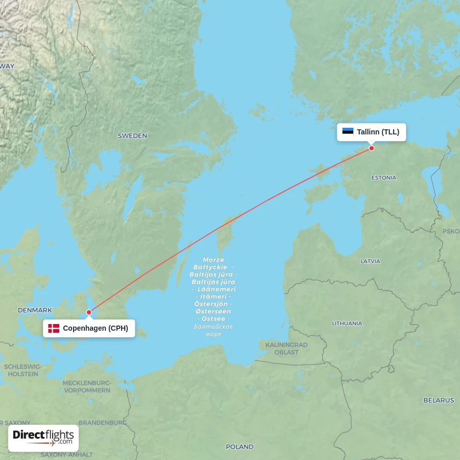 CPH - TLL route map