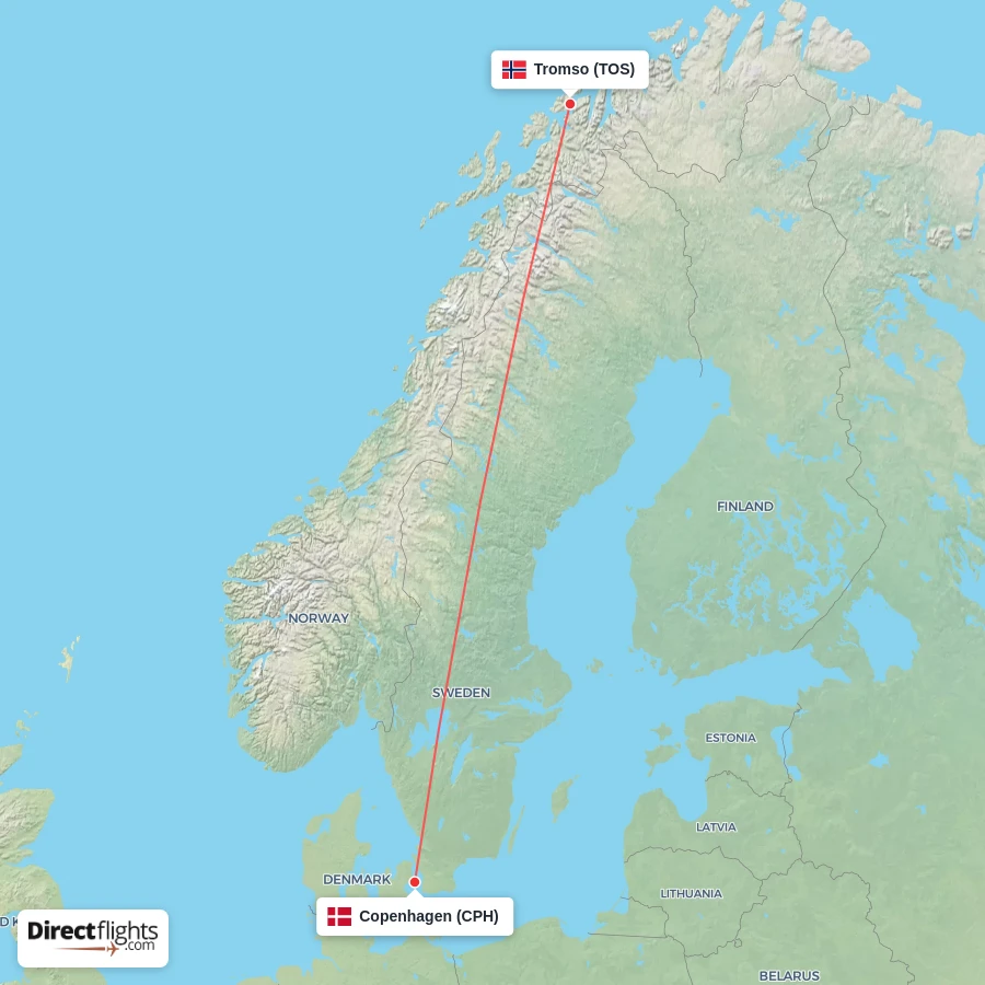 CPH - TOS route map