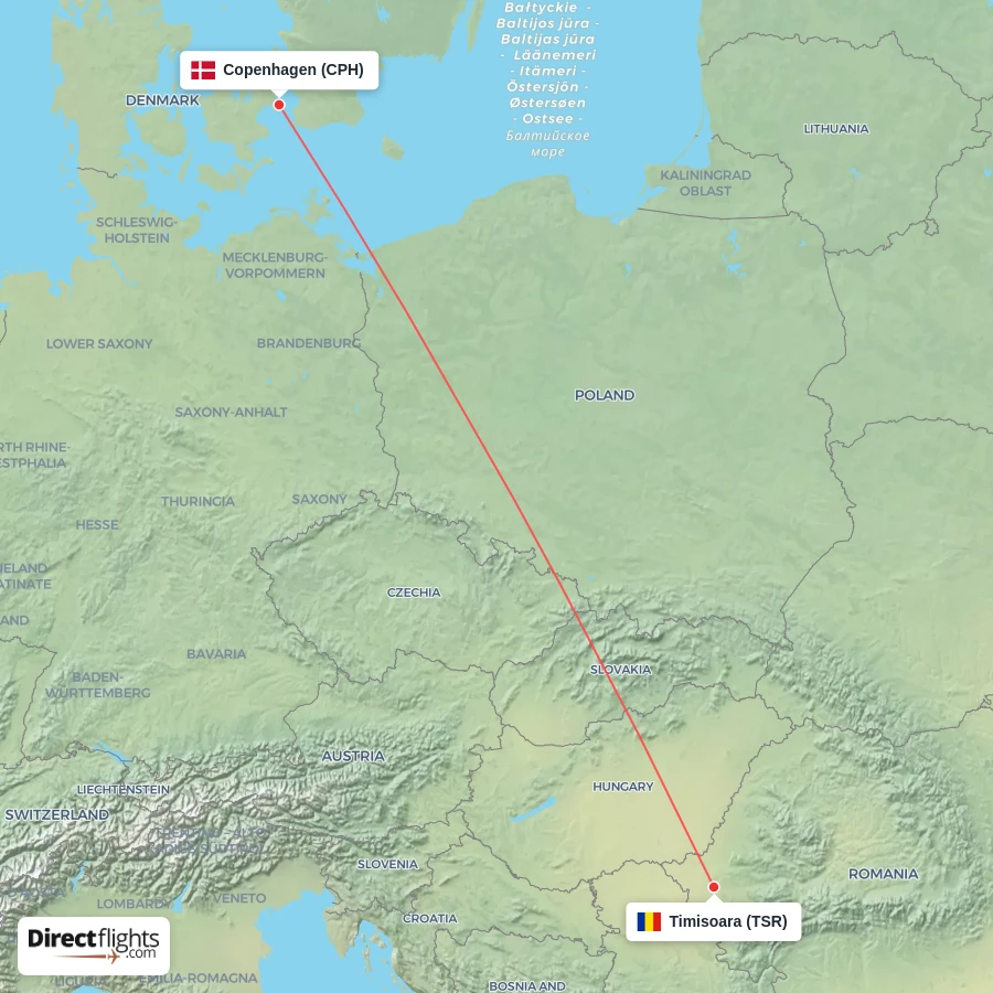 CPH - TSR route map