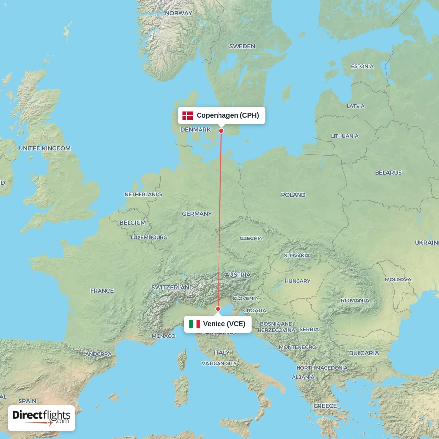 CPH - VCE route map
