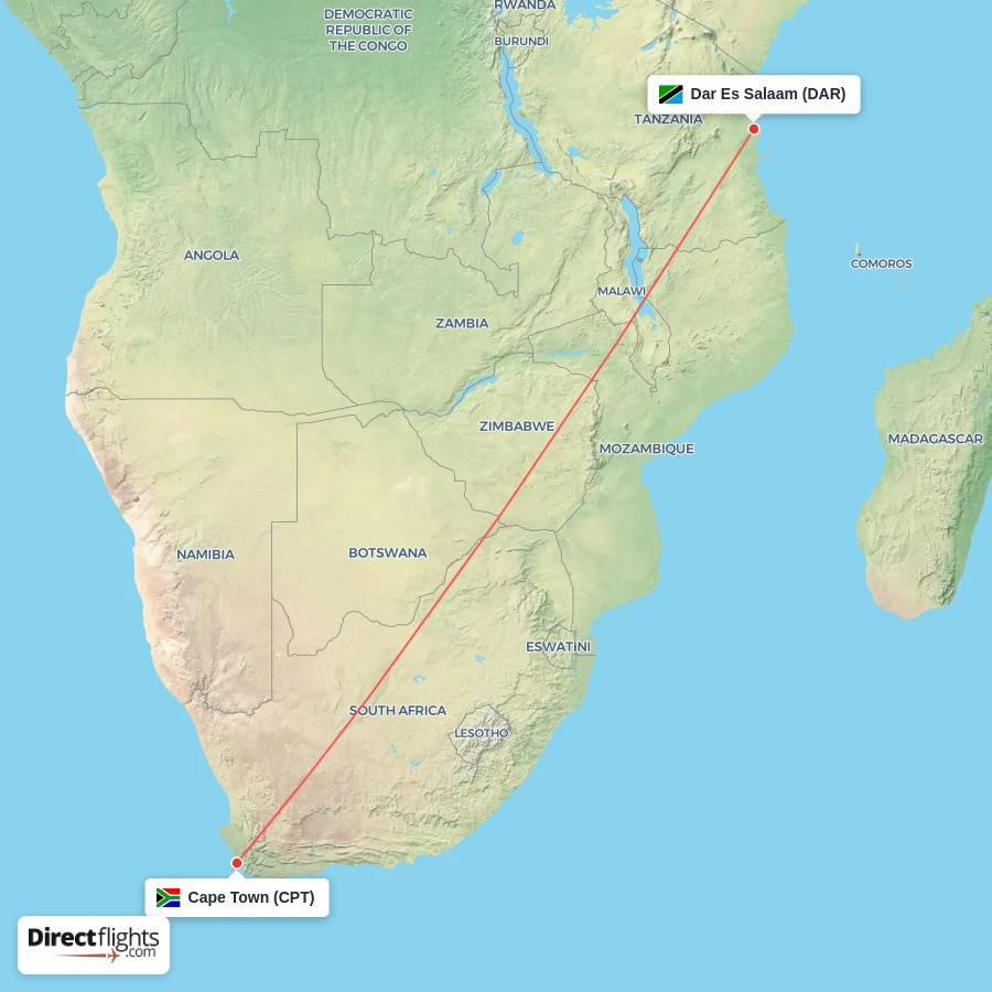 CPT - DAR route map