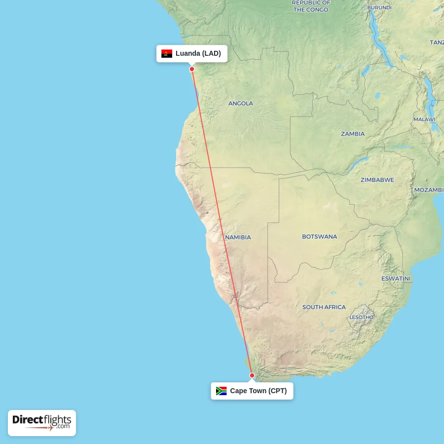 CPT - LAD route map