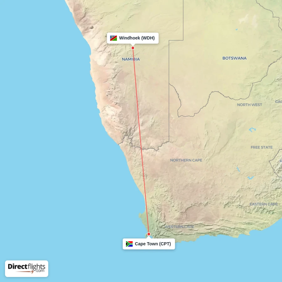 CPT - WDH route map