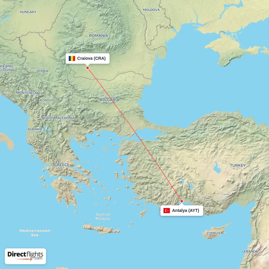 CRA - AYT route map