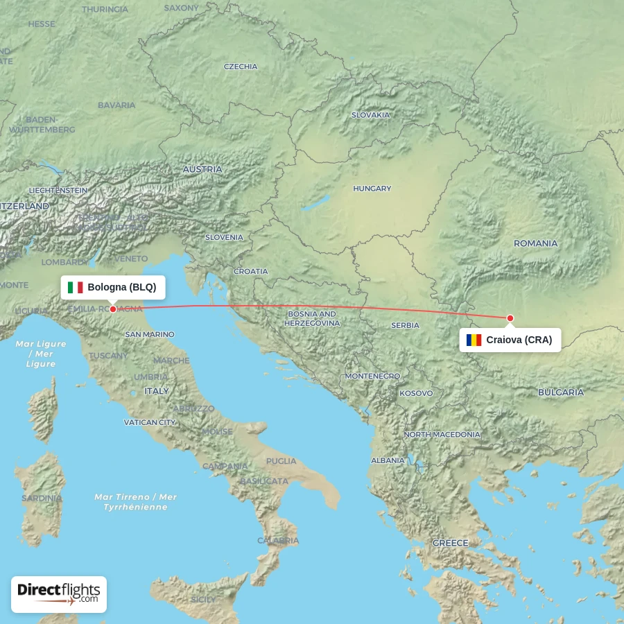 CRA - BLQ route map