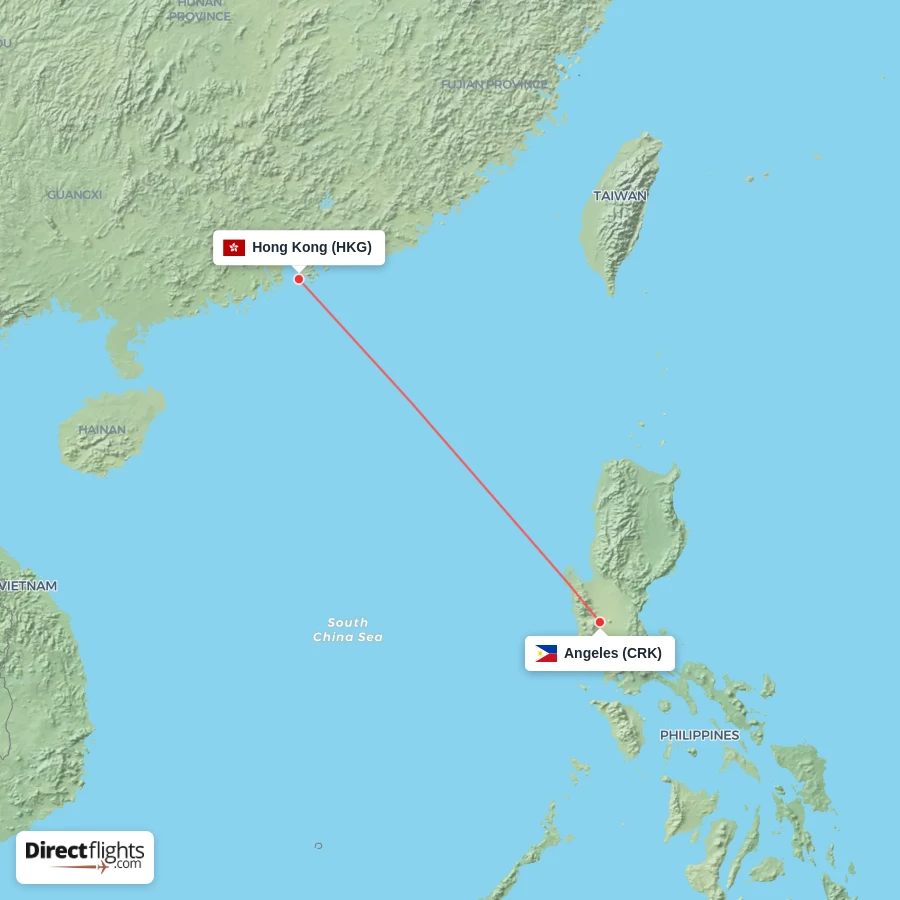 CRK - HKG route map