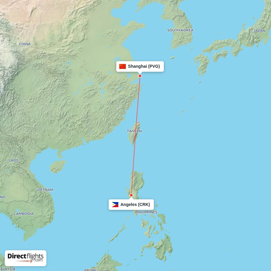CRK - PVG route map