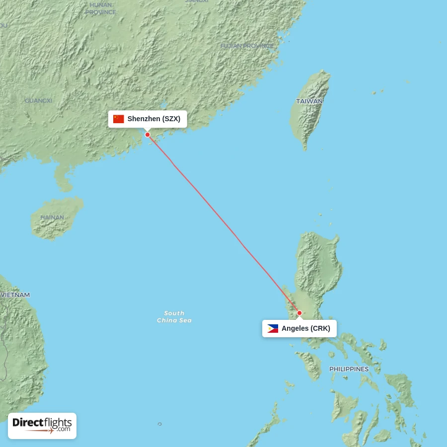 CRK - SZX route map