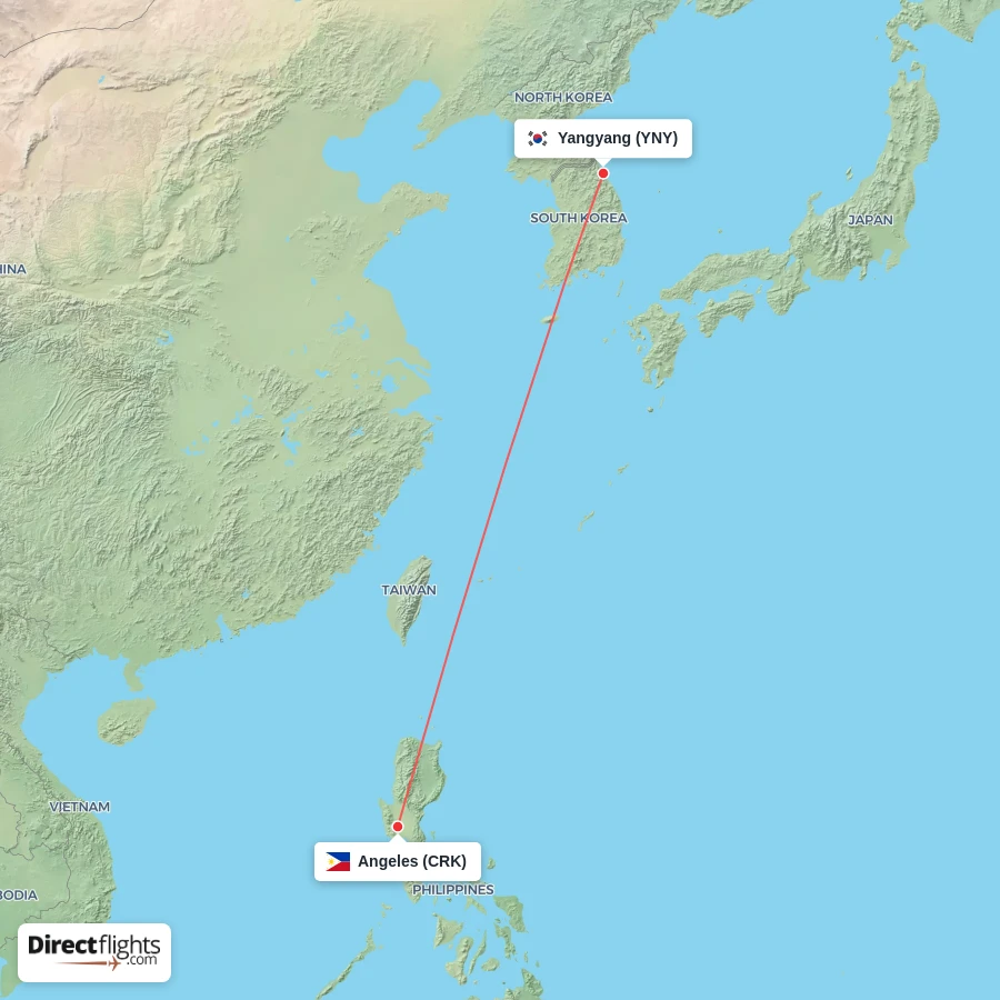 CRK - YNY route map